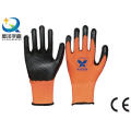 13 Guage Polyester Shell Natrile Coated Safety Work Glove (N7003)